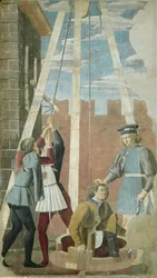 Torture of the Jew: Judas Being Drawn from the Well, from the True Cross Cycle, completed 1464