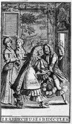 Les Precieuses ridicules de Moliere (Affected Young Ladies) Engravings by Pierre Brissart for the 1682 edition