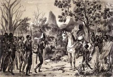 Ceremony introducing a Negro Chief to a Sennarian King, from 