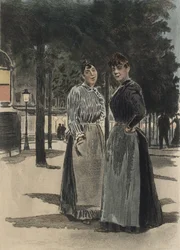 Two ordinary women on the boulevard, illustration from 