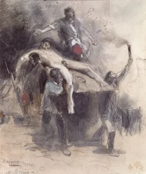 Men carrying away a corpse, 23rd February 1848