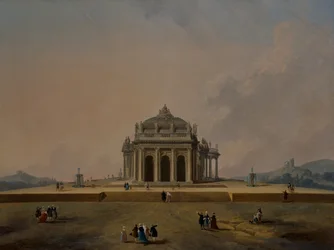 Fantastical architectural studies with figures