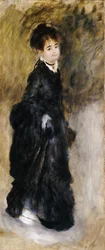 A Young Woman, Full Length, Holding Up Her Skirt