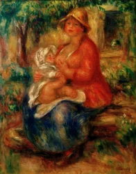 Aline Renoir Nursing Her Son