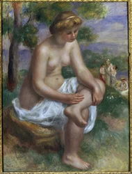 Bather sitting in a landscape called Eurydice