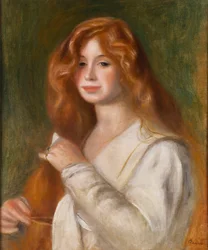 Girl Combing Her Hair