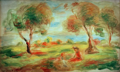 Landscape near Cagnes-sur-Mer, with People