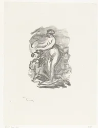 Naked Woman Standing Next to a Vine