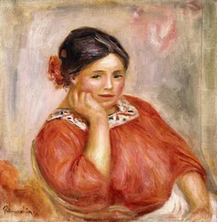 Portrait of Gabrielle in a Red Blouse
