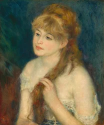 Young Woman Braiding her Hair, 1876