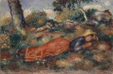 Young Woman Lying in the Grass, ca 1890-1895