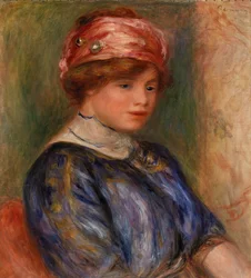 Young Woman in Blue, Bust