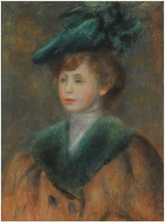 Young Woman with a Green Hat