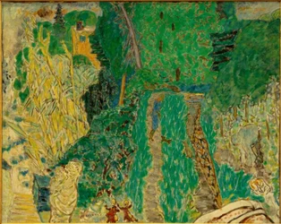 Garden with Small Bridge