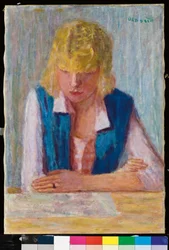 The Blonde in the Blue Vest