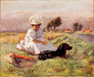 Madame Bonnard Sitting with Her Dog