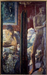 Man and Woman. A Naked Couple in a Bedroom