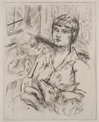 Woman with Dog, Illustration from 