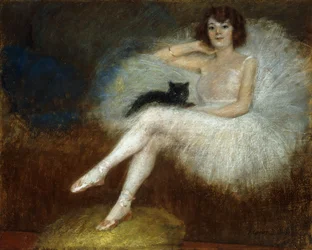 Ballerina with a Black Cat