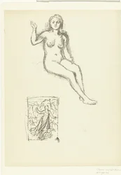 Seated Naked Woman and Woman in Landscape