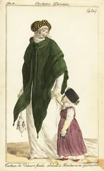 Fashionable woman and child, Paris