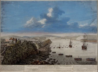 A View of the Landing place above the Town of Quebec describing the Assault on the Heights of Abraham, September 13th 1759, c.1760