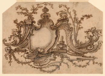 Design for Panel Decoration with Rocaille Ornament