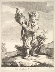 Little boy holding a vessel, from Premier Livre de Figures d