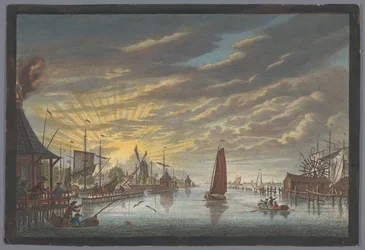 View of the Old Marina in Amsterdam, Seen Towards the Bulwark Leeuwenburg or Blauwhoofd