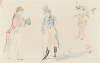 Light Sketch Sheet with Two Meeting Dandies and a Ballet-Amour