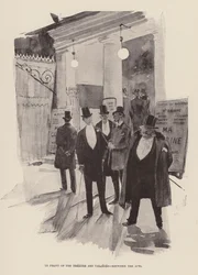 In front of the Theatre des Varietes, between the acts