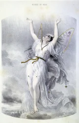 Fairy: La Peri - in "Les femmes mythologiques", by Mery and Foelix, illustrated by G. Staal, ed. by Gouet