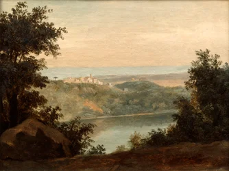 Lake Nemi, in the Background the City of Genzano
