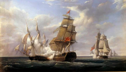 Battle of the French Frigate La Canonniere Against the English Ship Le Tremendous 21/04/1806