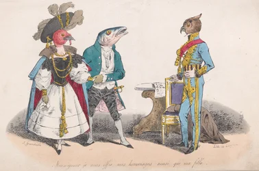 Sir, I offer you my respects and my daughter from Metamorphoses of the Day, 1829