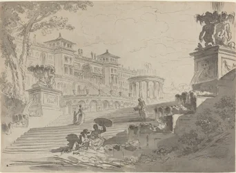 Fantasy on the Villa Medici with Fountains