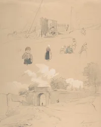 Study Sheet with Figures and Landscapes at Arnemuiden near Middelburg