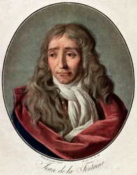 Portrait of Jean de La Fontaine (1621-1695), French poet - engraving by Pierre Michel Alix (1762-1817) by Ambroise Louis Garnerey (1783-1857)