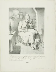 Sketch of Jean-Jacques Rousseau (recto); Forest Scene (verso)