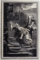 Le Cucku, beaten, et content - in “Tales et nouvelles en vers” by Jean La Fontaine. 1776. Illustration by P.P. Choffard