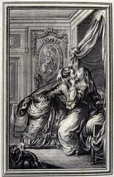 The Couturiere - in “Tales et nouvelles en vers” by Jean La Fontaine. 1776. Illustration by P.P. Choffard