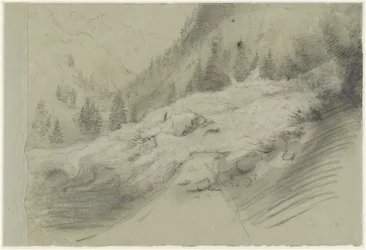Avalanche in an Alpine Landscape, c.1870