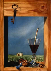 Glass of Wine in Front of a Castle