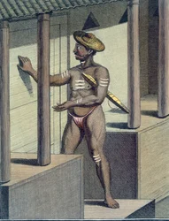 Carépatré Pandaron (religious devotee vowed to silence), engraved by Poisson, from 