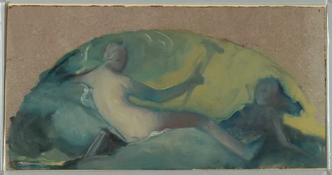 Study for a Tympanum with Reclining Figure, late 19th century