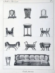 Furniture of Period Consulate (1802-1803). Plate from 