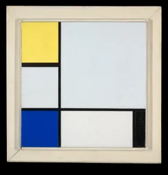 Composition with Yellow, Blue, Black and Light Blue