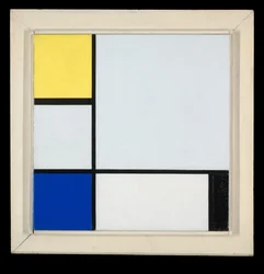 Composition with Yellow, Blue, Black and Light Blue