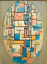 Composition in Oval with Color Fields 1