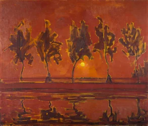 Trees on the Gein with moon rising, 1907
